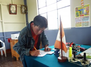 A boy in Lajas, Peru, supported by TiC